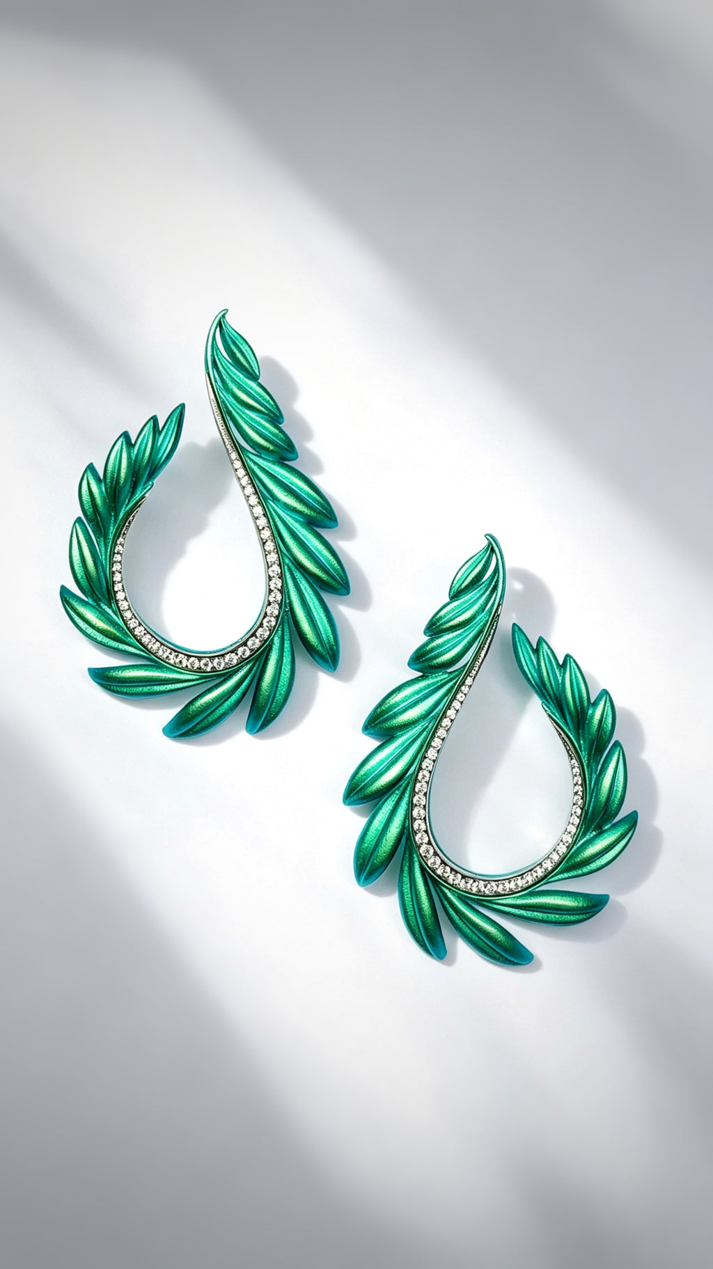 Titanium Phyllotaxy Earrings: Engineered Layers, Organic Motion