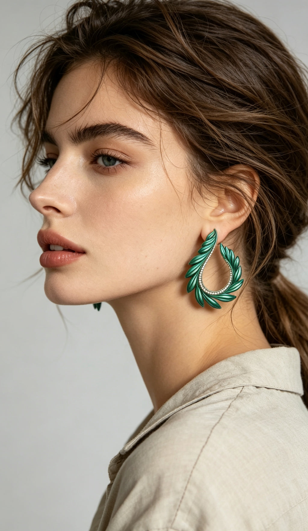 Titanium Phyllotaxy Earrings: Engineered Layers, Organic Motion