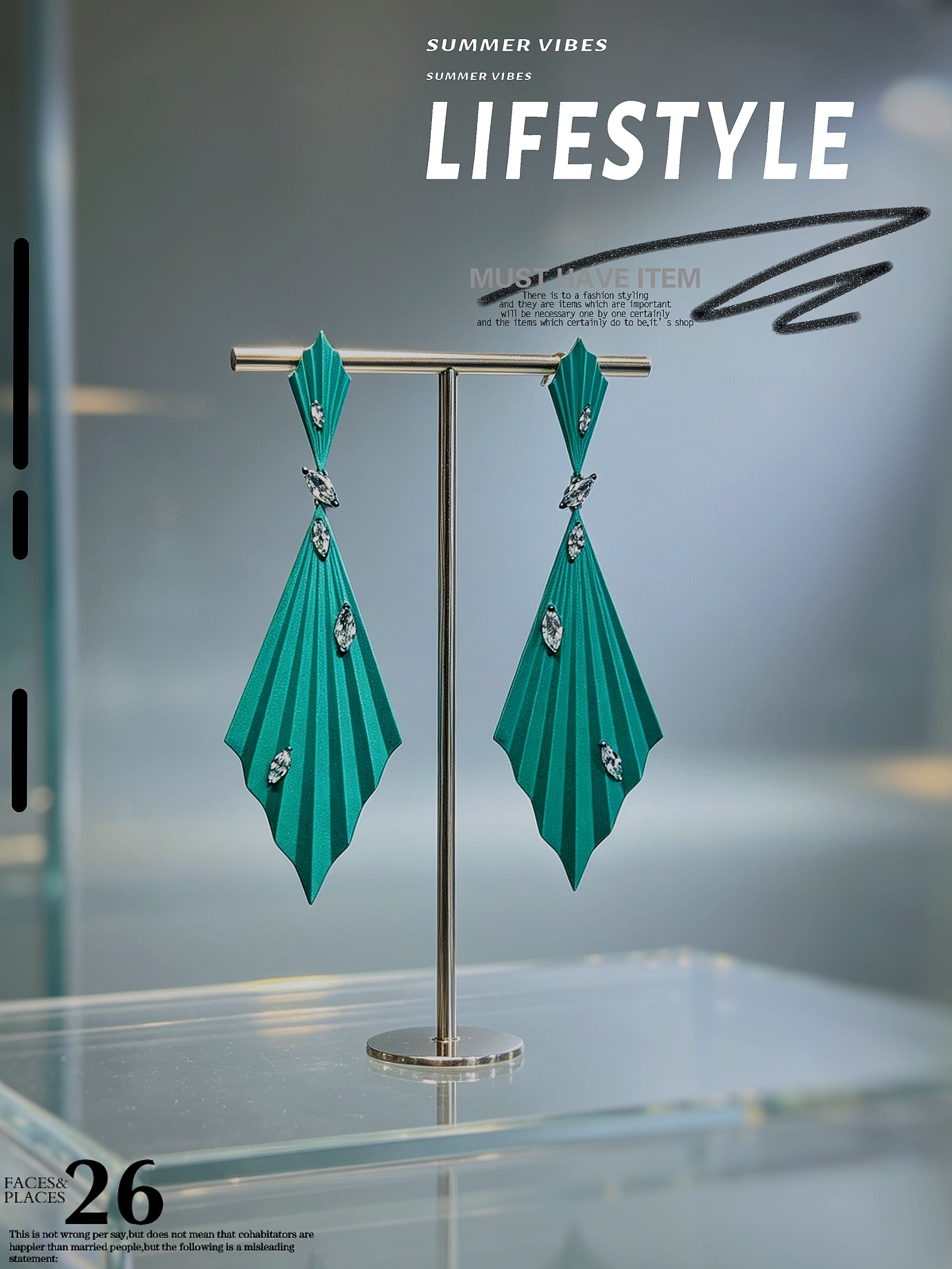 Prismdrop | Titanium Earrings with Pavé-Set Synthetic Diamonds, Geometric Botanical Jewelry