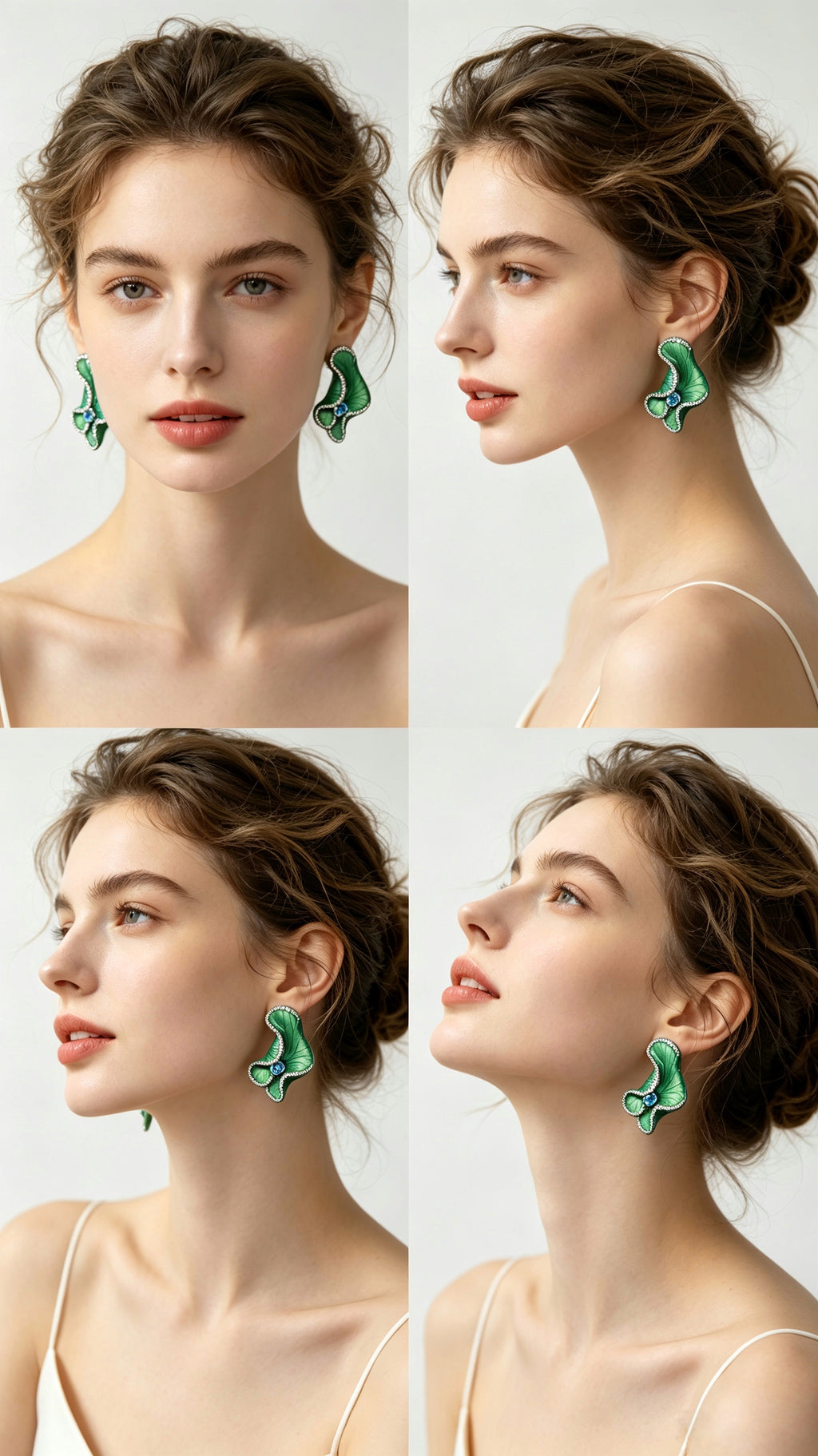 Fern's Dewdrop · Coagulated Blue | Titanium Earrings with Heart Shape Aquamarine & Lab Created Diamond Accents