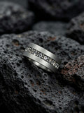 Orbit Titanium Ring | Pavé Set Synthetic Diamond Band, Custom Ring Size Available